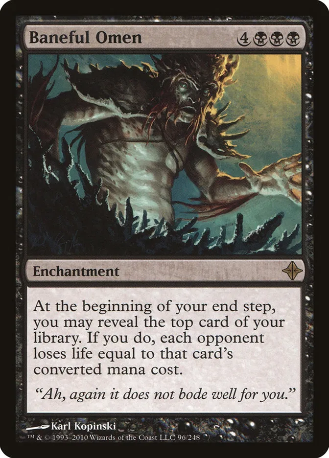 2010 Rise of the Eldrazi Baneful Omen #96 rare card image