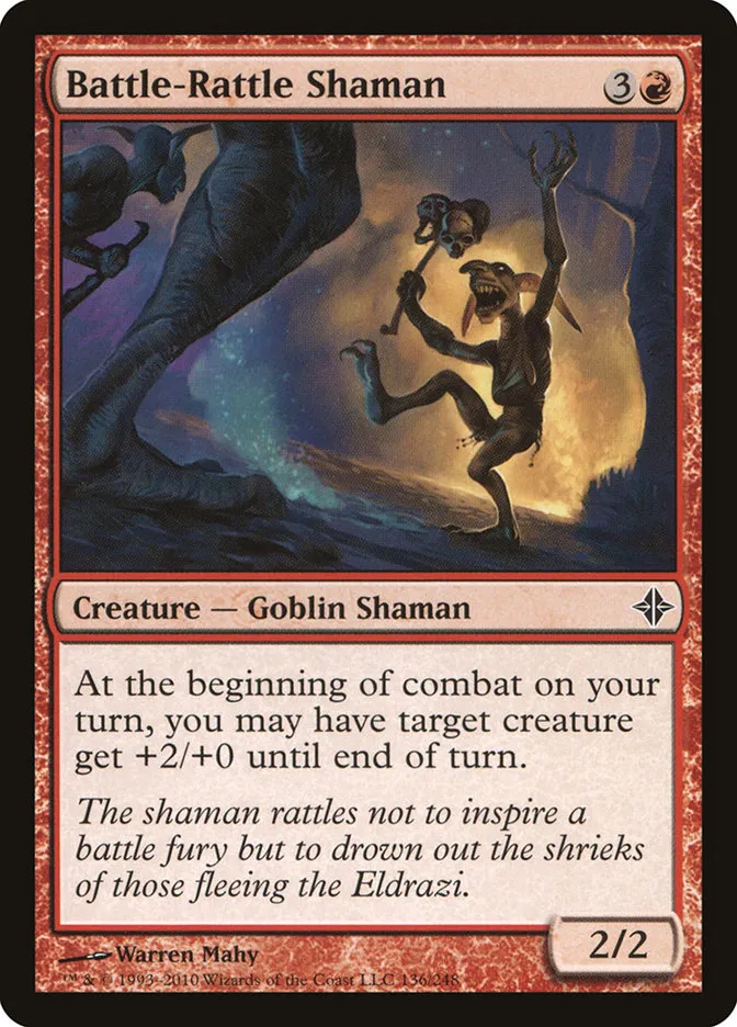 2010 Rise of the Eldrazi Battle-Rattle Shaman #136 common card image