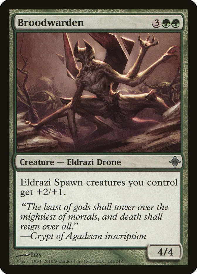2010 Rise of the Eldrazi Broodwarden #181 uncommon card image
