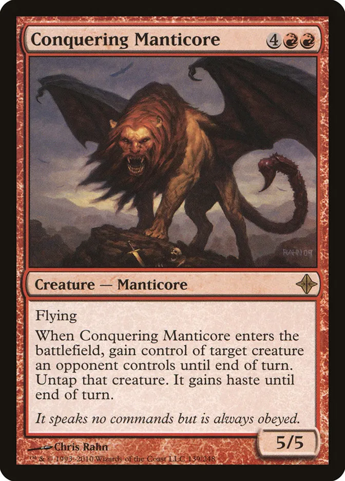 2010 Rise of the Eldrazi Conquering Manticore #139 rare card image
