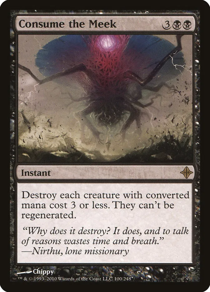 2010 Rise of the Eldrazi Consume the Meek #100 rare card image
