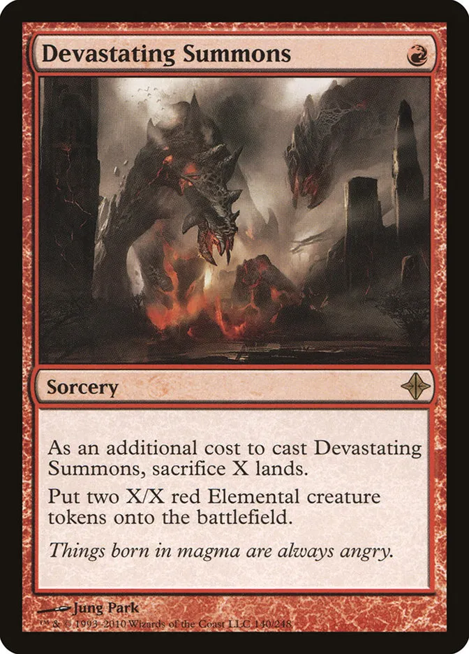 2010 Rise of the Eldrazi Devastating Summons #140 rare card image