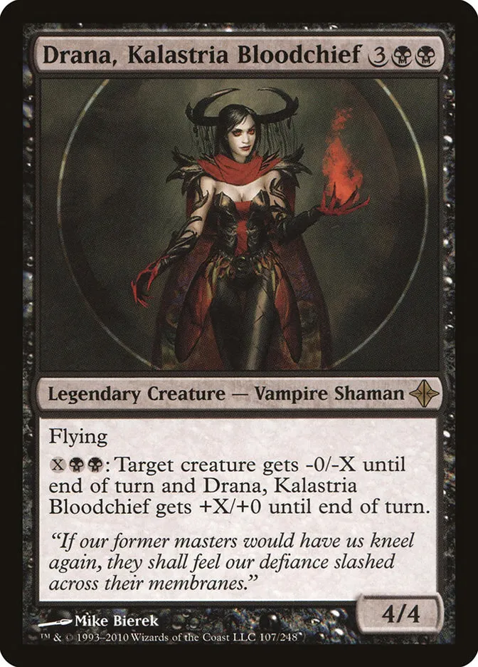 2010 Rise of the Eldrazi Drana, Kalastria Bloodchief #107 rare card image