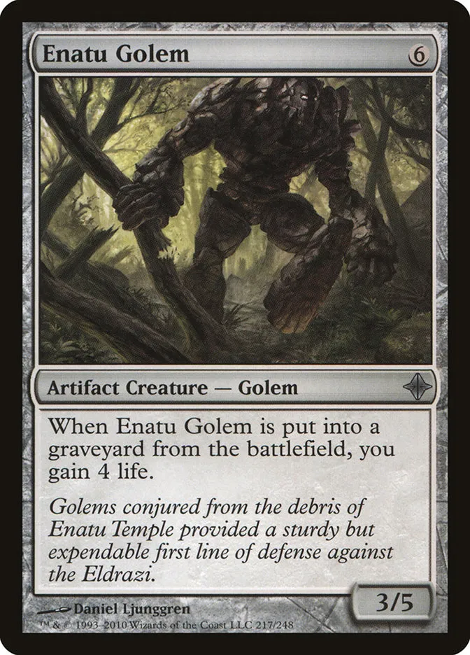 2010 Rise of the Eldrazi Enatu Golem #217 uncommon card image