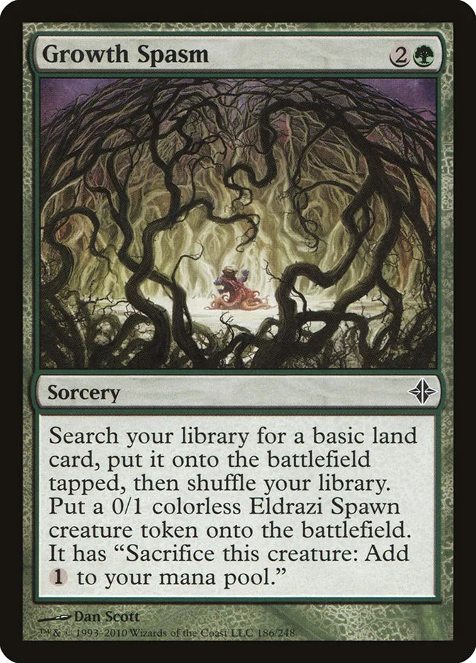 2010 Rise of the Eldrazi Growth Spasm #186 common card image
