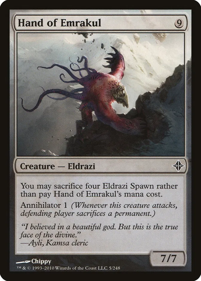 2010 Rise of the Eldrazi Hand of Emrakul #5 common card image