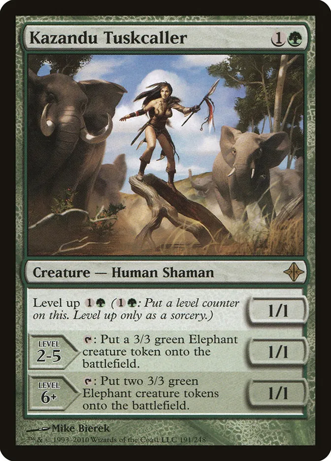 2010 Rise of the Eldrazi Kazandu Tuskcaller #191 rare card image