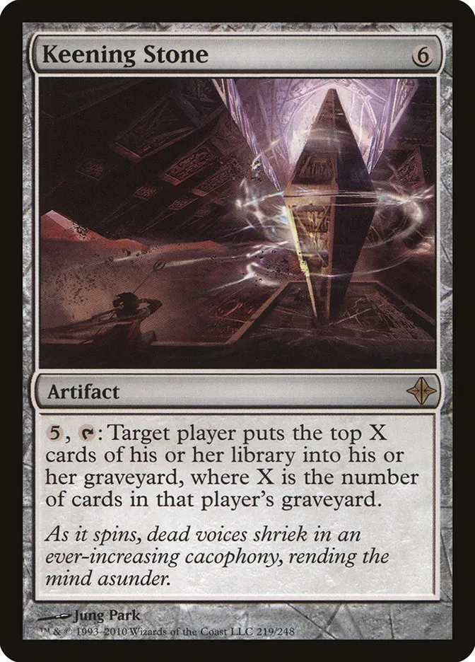 2010 Rise of the Eldrazi Keening Stone #219 rare card image