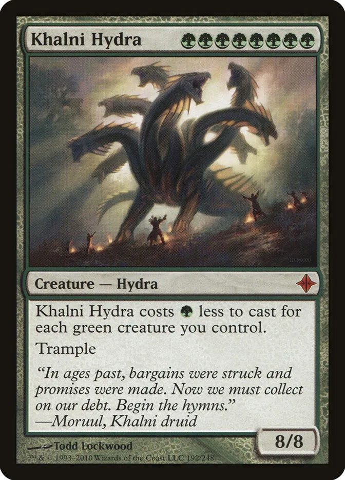 2010 Rise of the Eldrazi Khalni Hydra #192 mythic card image