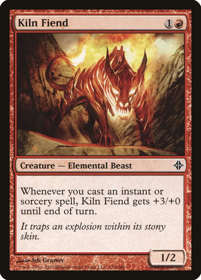 2010 Rise of the Eldrazi Kiln Fiend #153 common card image