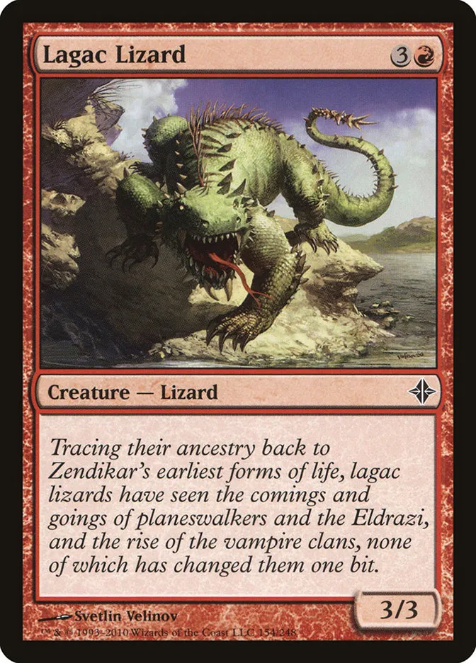 2010 Rise of the Eldrazi Lagac Lizard #154 common card image