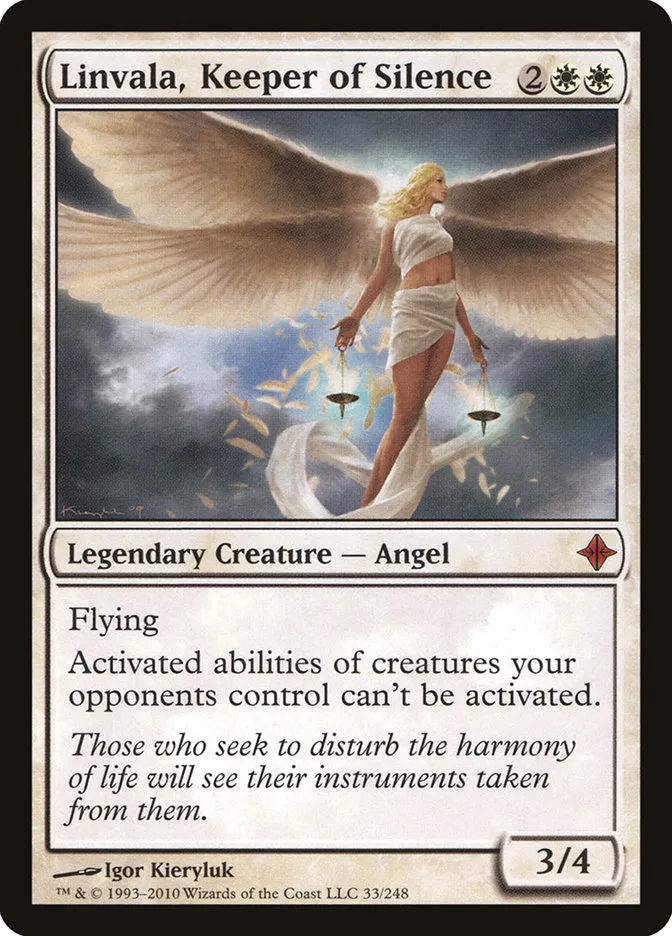 2010 Rise of the Eldrazi Linvala, Keeper of Silence #33 mythic card image