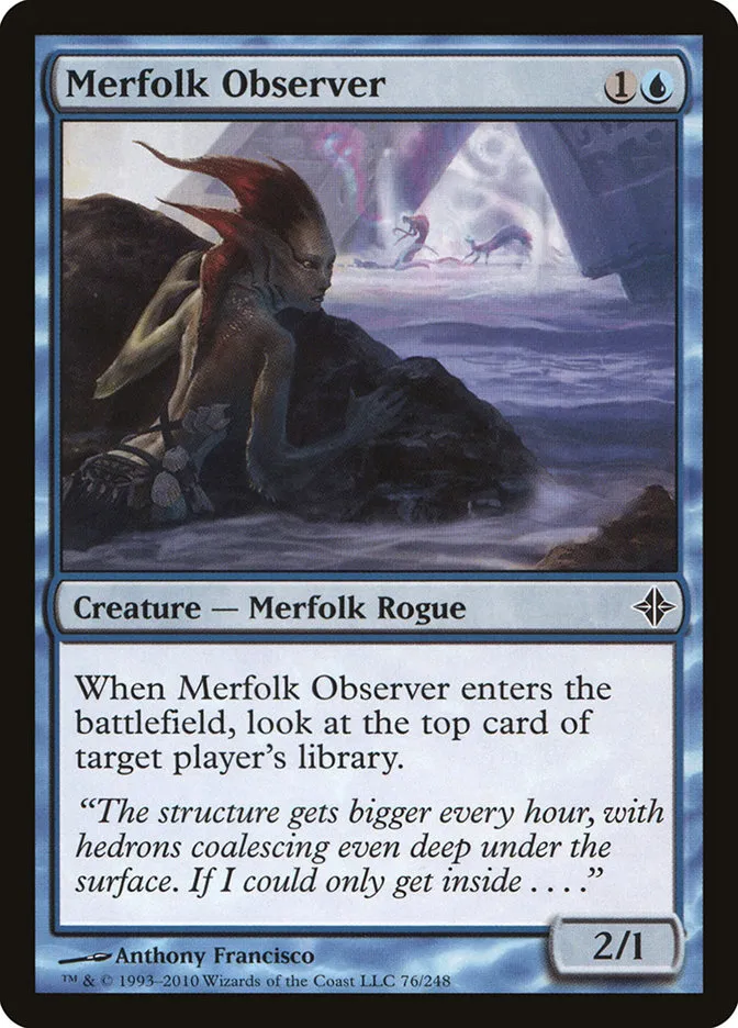 2010 Rise of the Eldrazi Merfolk Observer #76 common card image