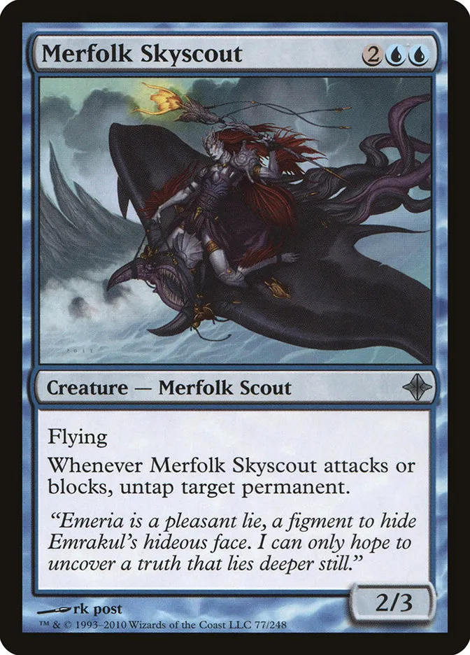 2010 Rise of the Eldrazi Merfolk Skyscout #77 uncommon card image