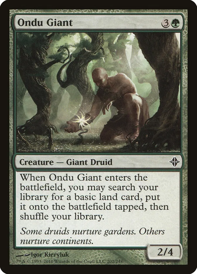 2010 Rise of the Eldrazi Ondu Giant #202 common card image