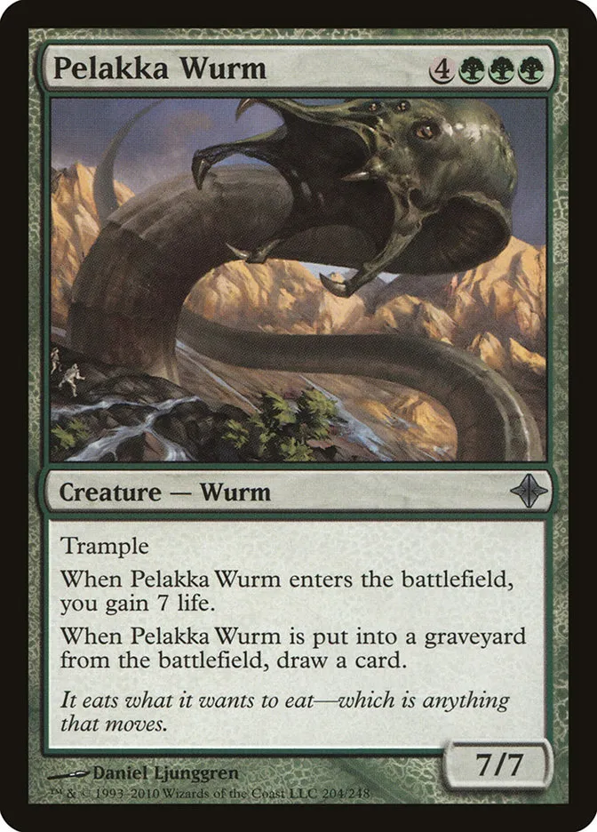 2010 Rise of the Eldrazi Pelakka Wurm #204 uncommon card image
