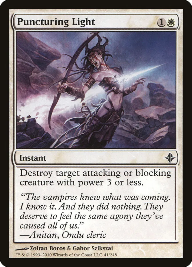 2010 Rise of the Eldrazi Puncturing Light #41 common card image