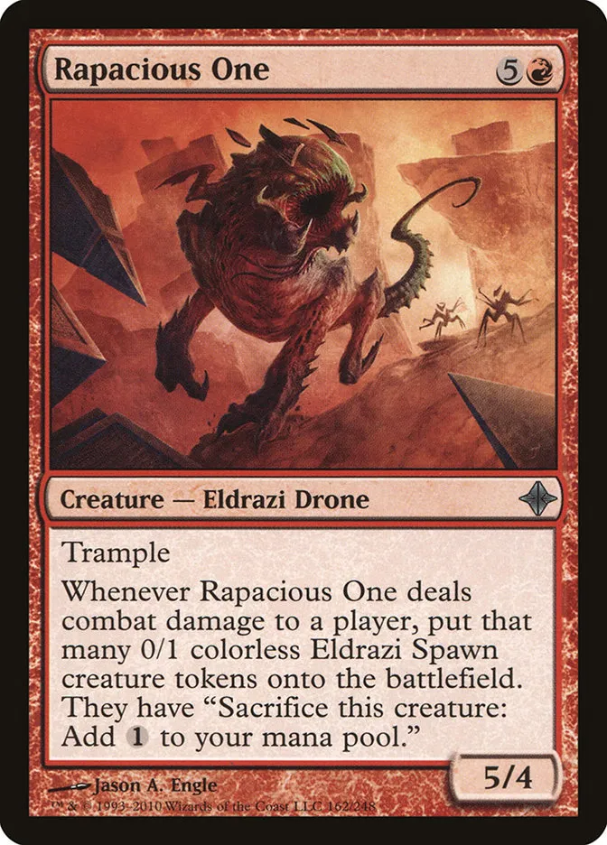 2010 Rise of the Eldrazi Rapacious One #162 uncommon card image
