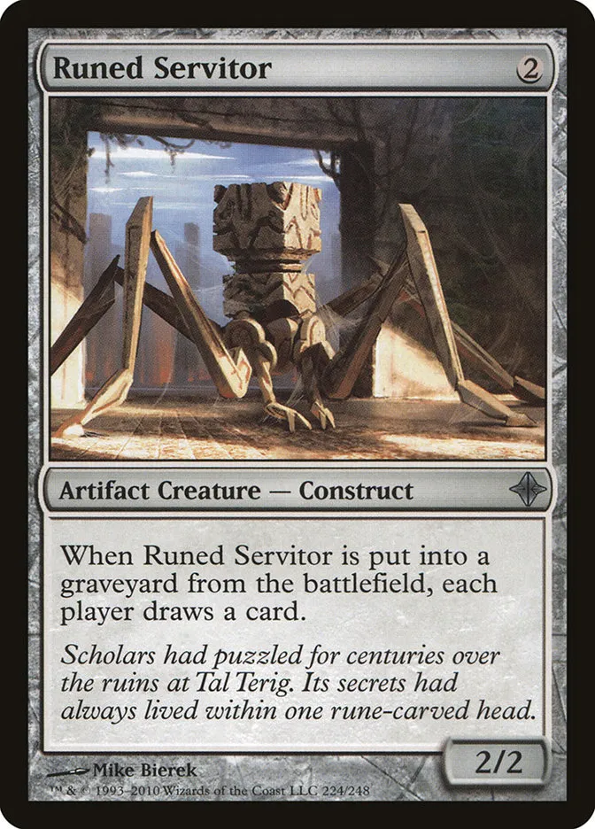 2010 Rise of the Eldrazi Runed Servitor #224 uncommon card image
