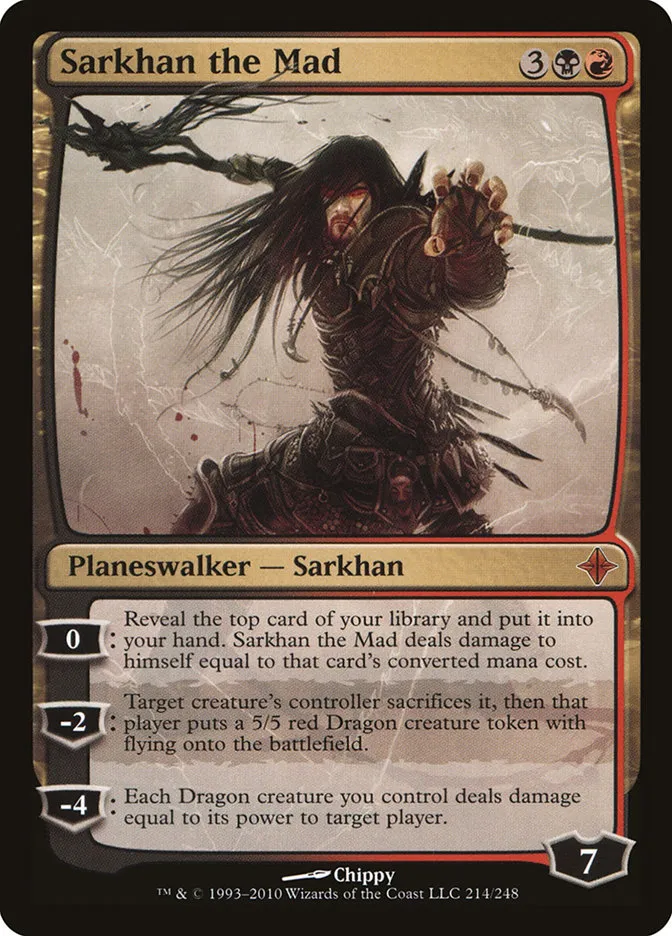 2010 Rise of the Eldrazi Sarkhan the Mad #214 mythic card image