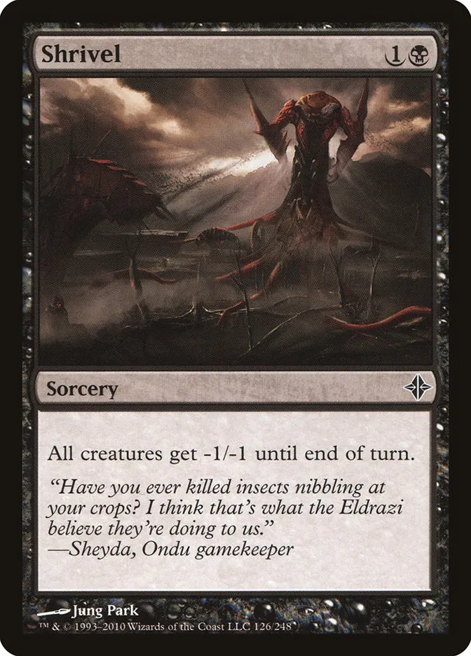 2010 Rise of the Eldrazi Shrivel #126 common card image