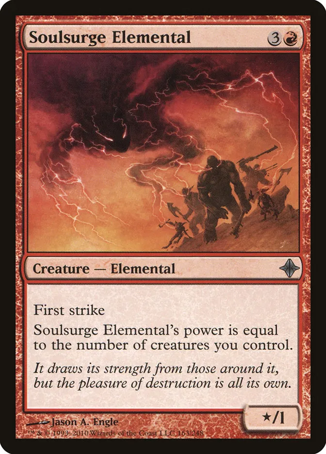 2010 Rise of the Eldrazi Soulsurge Elemental #163 uncommon card image