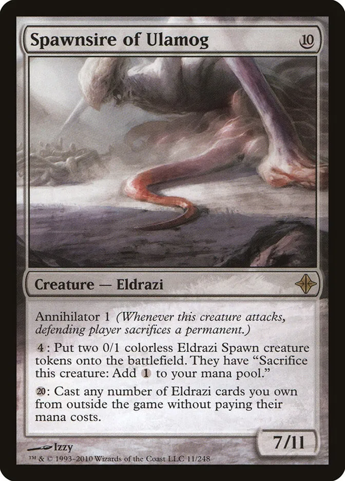 2010 Rise of the Eldrazi Spawnsire of Ulamog #11 rare card image