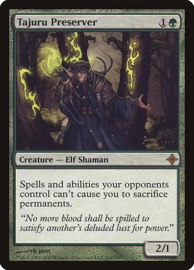 2010 Rise of the Eldrazi Tajuru Preserver #211 rare card image
