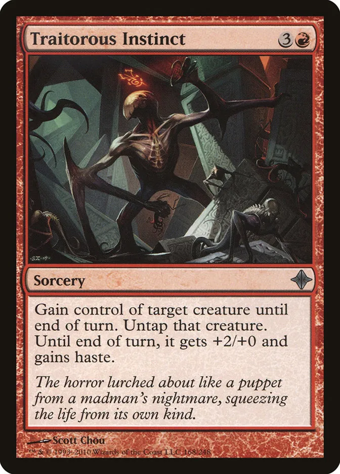 2010 Rise of the Eldrazi Traitorous Instinct #168 uncommon card image