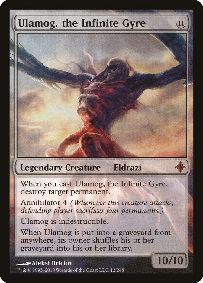 2010 Rise of the Eldrazi Ulamog, the Infinite Gyre #12 mythic card image