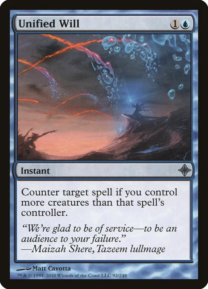 2010 Rise of the Eldrazi Unified Will #92 uncommon card image