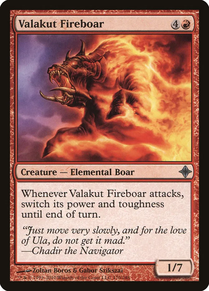 2010 Rise of the Eldrazi Valakut Fireboar #170 uncommon card image