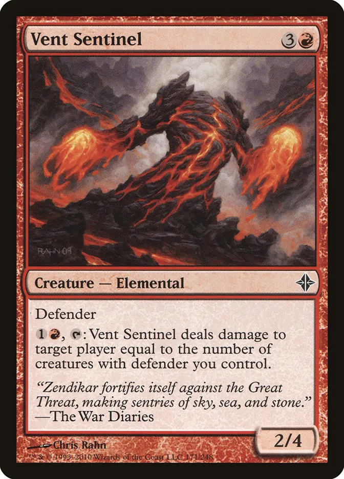 2010 Rise of the Eldrazi Vent Sentinel #171 common card image
