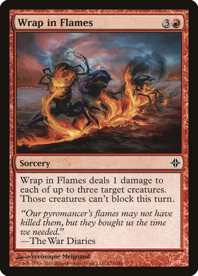 2010 Rise of the Eldrazi Wrap in Flames #173 common card image