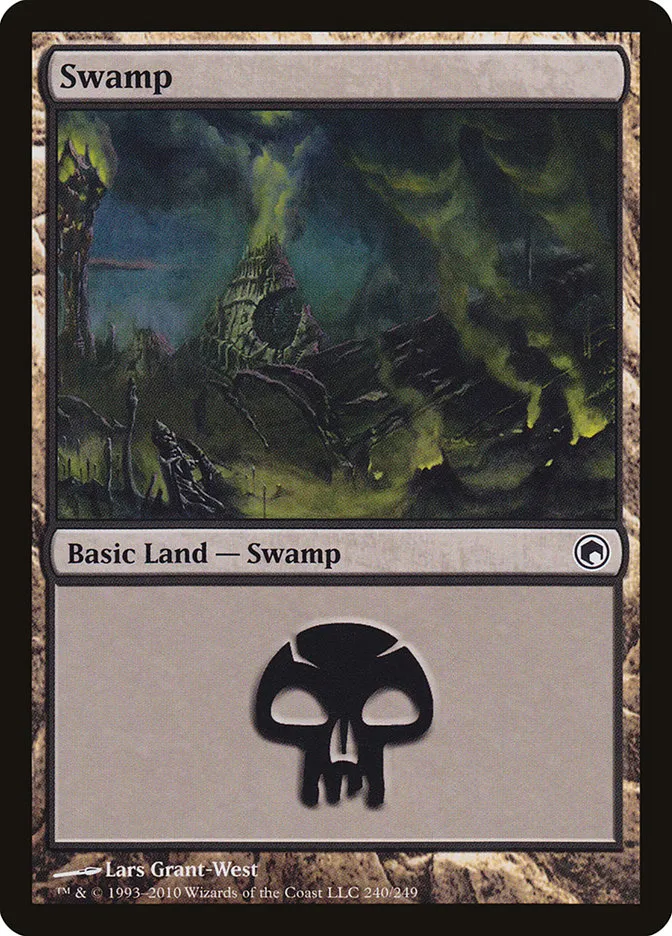 2010 Scars of Mirrodin Swamp #240 common card image