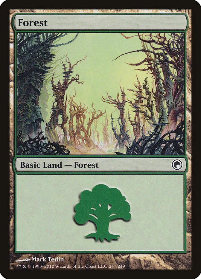 2010 Scars of Mirrodin Forest #247 common card image