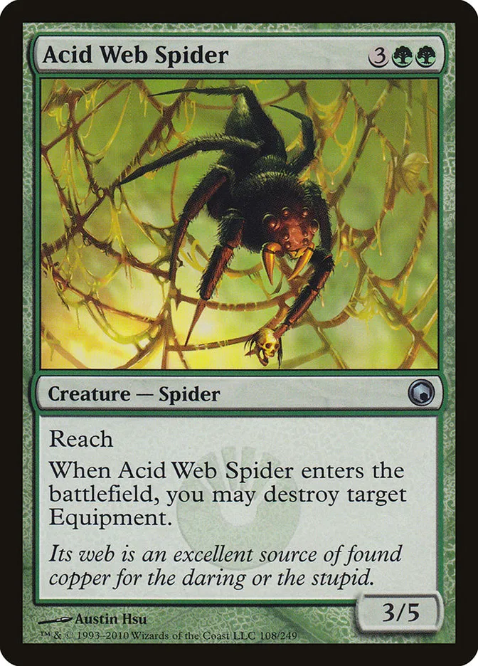 2010 Scars of Mirrodin Acid Web Spider #108 uncommon card image