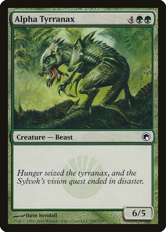 2010 Scars of Mirrodin Alpha Tyrranax #109 common card image