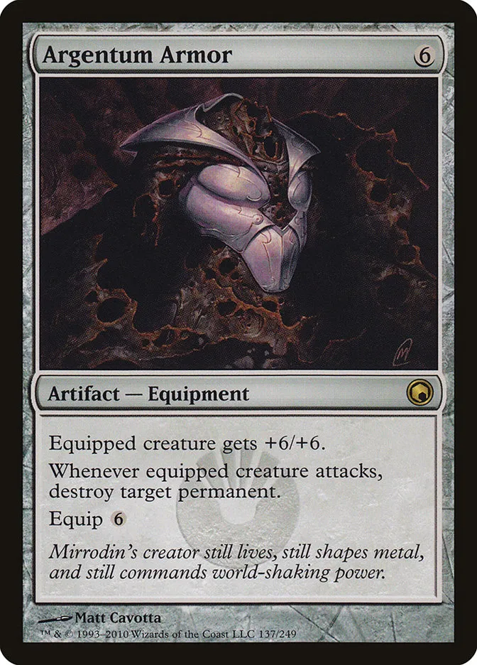 2010 Scars of Mirrodin Argentum Armor #137 rare card image