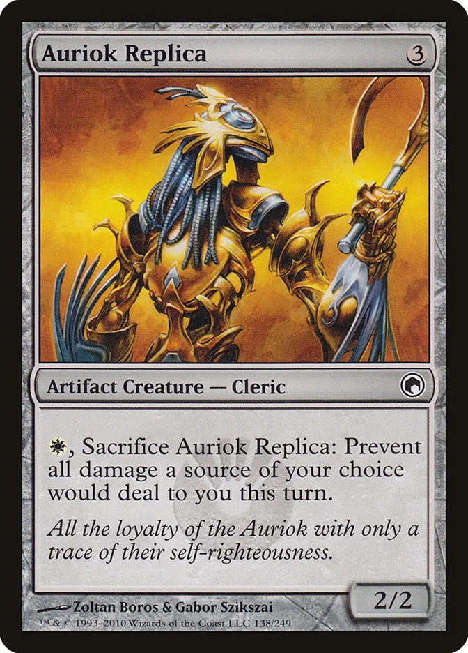 2010 Scars of Mirrodin Auriok Replica #138 common card image