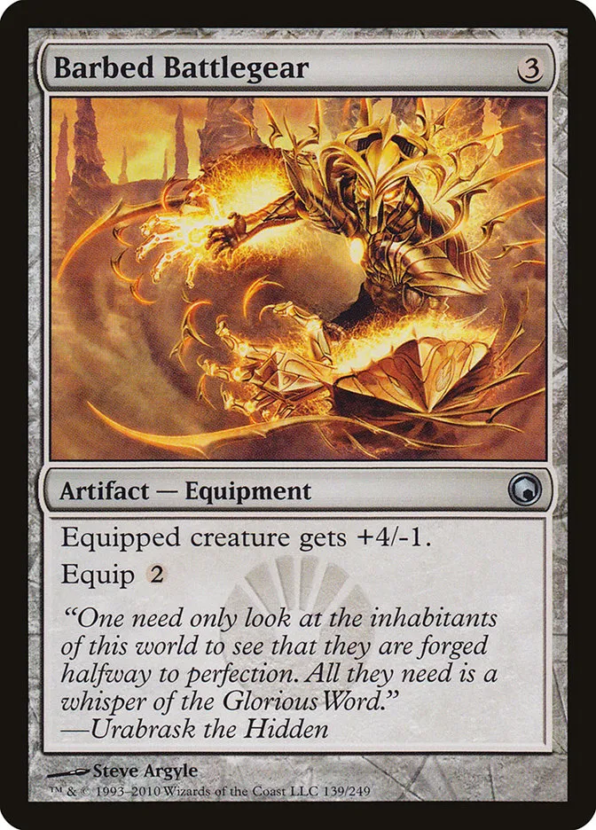 2010 Scars of Mirrodin Barbed Battlegear #139 uncommon card image