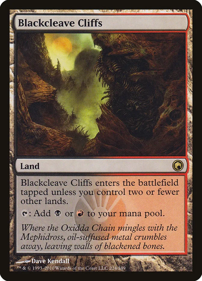 2010 Scars of Mirrodin Blackcleave Cliffs #224 rare card image