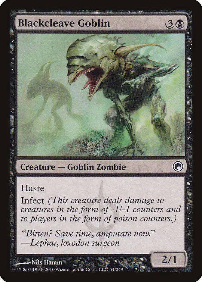 2010 Scars of Mirrodin Blackcleave Goblin #54 common card image