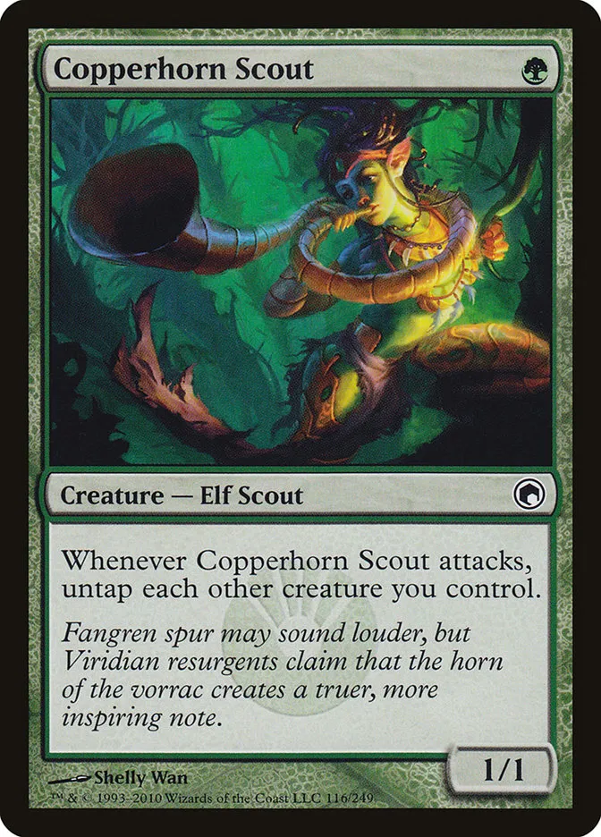 2010 Scars of Mirrodin Copperhorn Scout #116 common card image