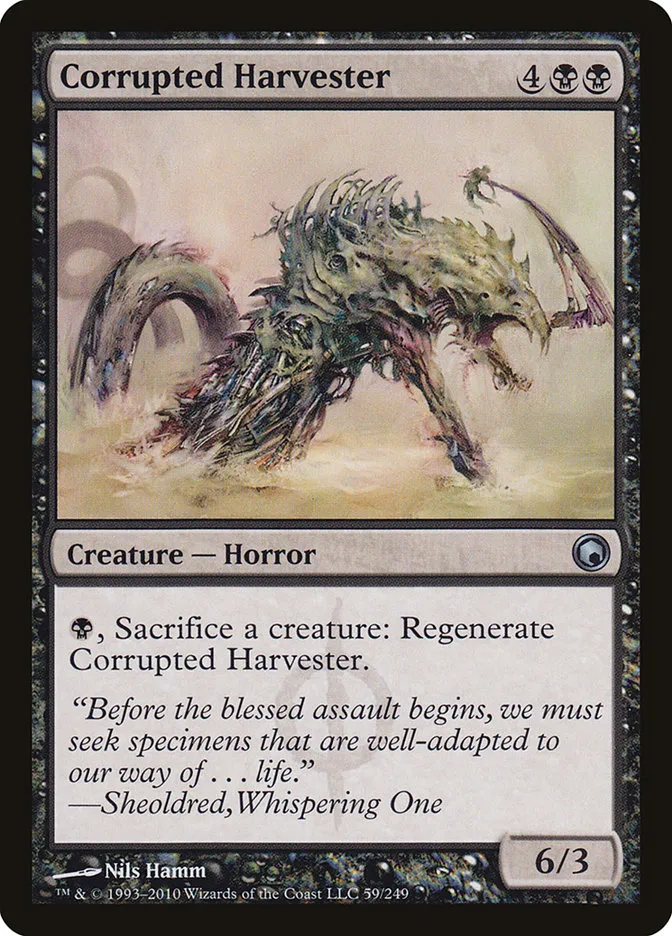 2010 Scars of Mirrodin Corrupted Harvester #59 uncommon card image