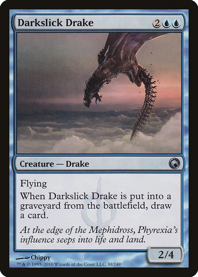 2010 Scars of Mirrodin Darkslick Drake #30 uncommon card image