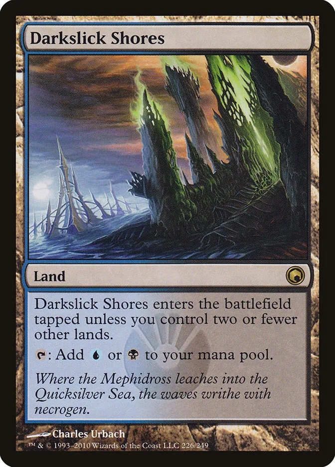 2010 Scars of Mirrodin Darkslick Shores #226 rare card image