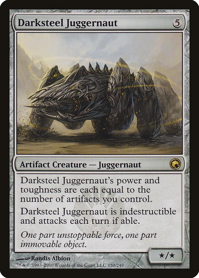 2010 Scars of Mirrodin Darksteel Juggernaut #150 rare card image
