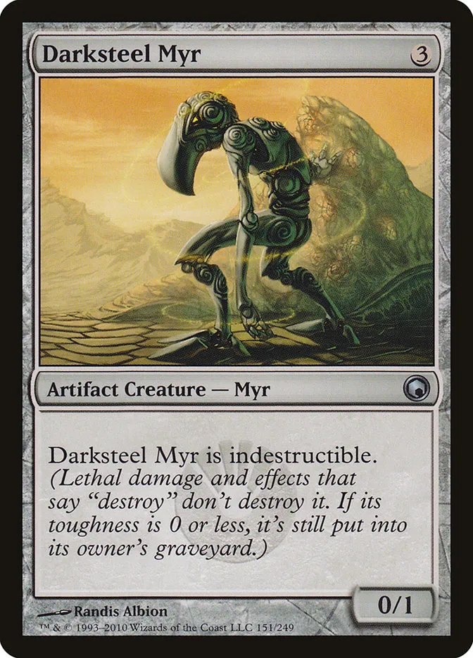 2010 Scars of Mirrodin Darksteel Myr #151 uncommon card image