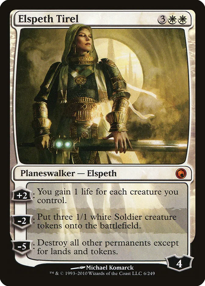 2010 Scars of Mirrodin Elspeth Tirel #6 mythic card image